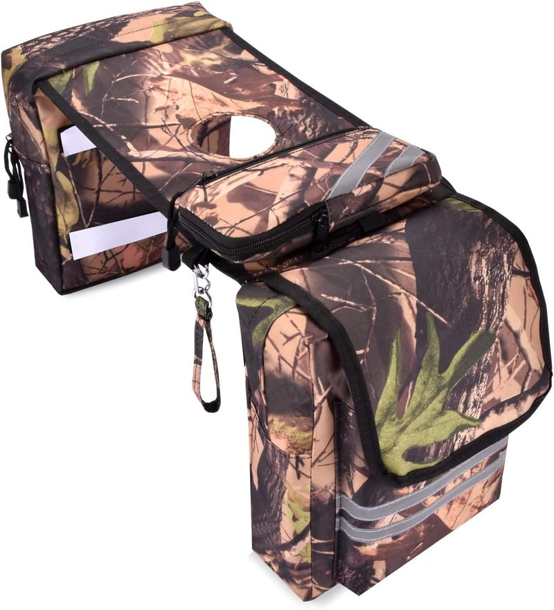 CKEGUO ATV Saddle Bag,Waterproof Insulated pocket Motorcycle Tank Bag with Reflective Strips - Cargo Tank Phone Bag Storage Luggage for ATV UTV Bicycle Snowmobile - Image 1